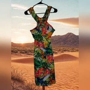 Tropical Floral Print Dress
